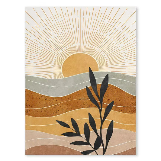 Affiche Illustration Desert sur fond blanc