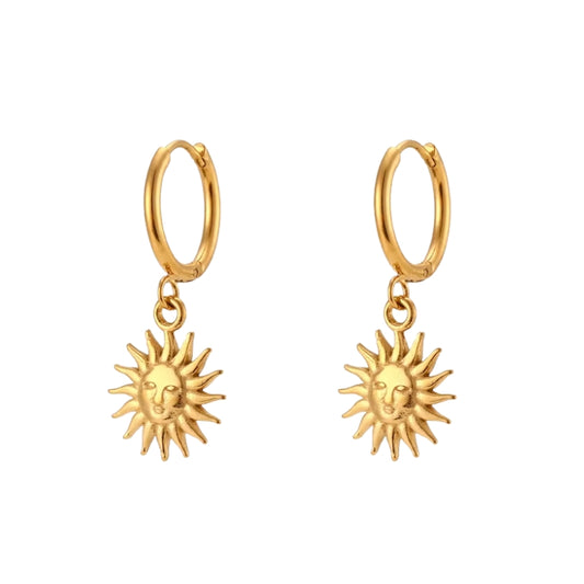 Boucles d'Oreilles Petits Soleil sur fond blanc