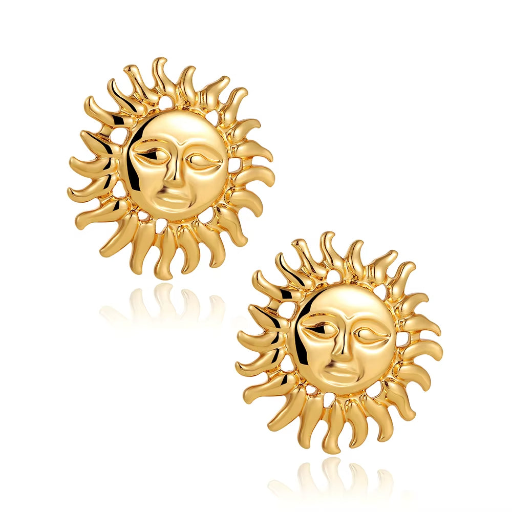 Boucles d'Oreilles Soleil Entier sur fond blanc