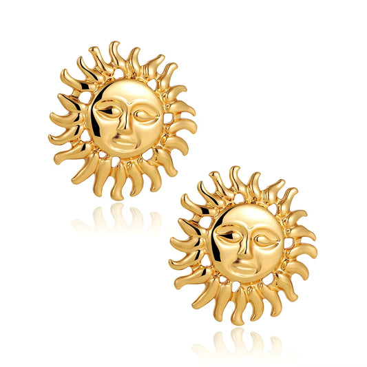 Boucles d'Oreilles Soleil Entier sur fond blanc