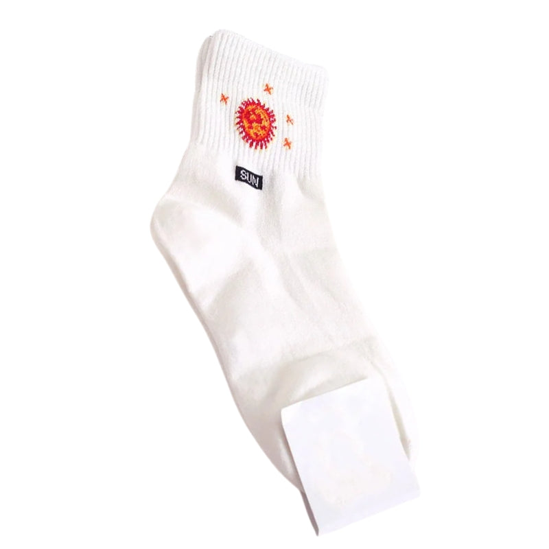 Chaussette Blanche Coton SUN sur fond blanc