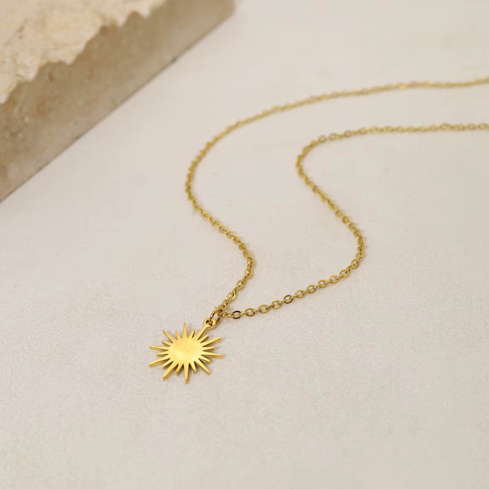 Collier Acier Inoxydable Pendentif Soleil