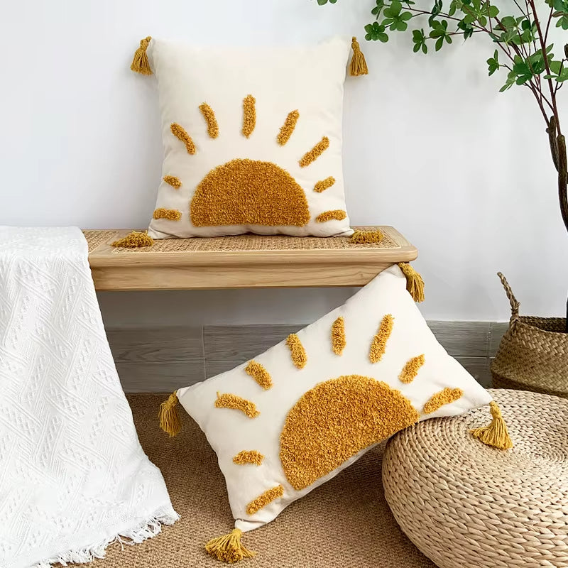 Housse de Coussin Tufté Soleil