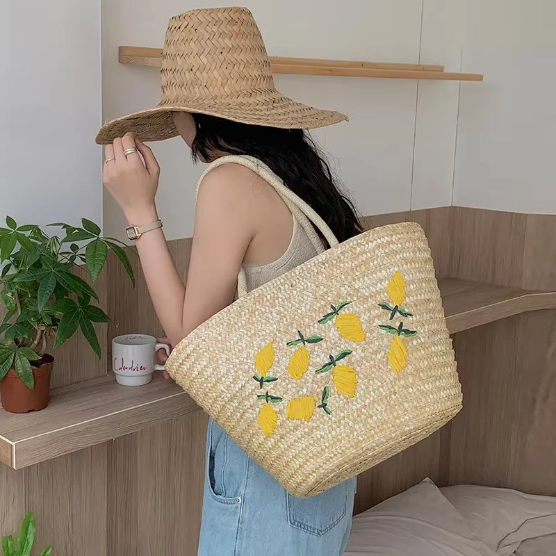 Panier en Paille Citron