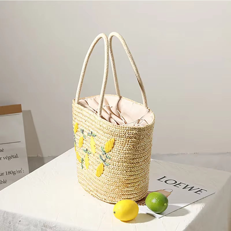 Panier en Paille Citron