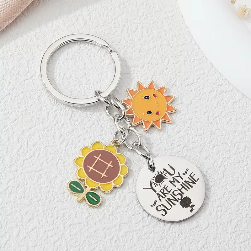 Porte Clé Soleil en Email You Are My Sunshine