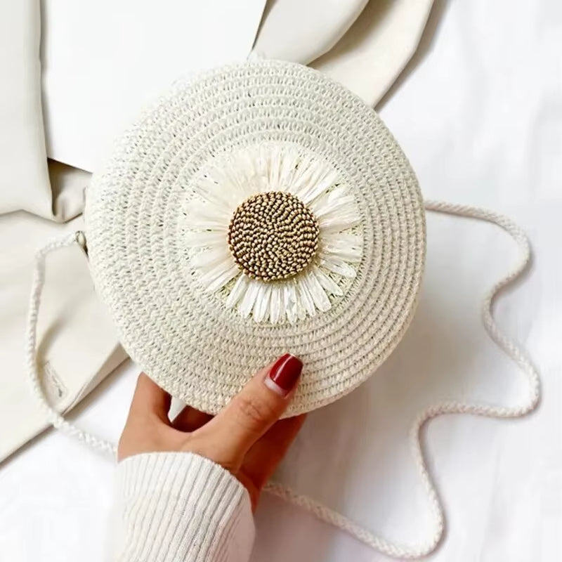 Sac Bandoulière Paille Fleur Soleil