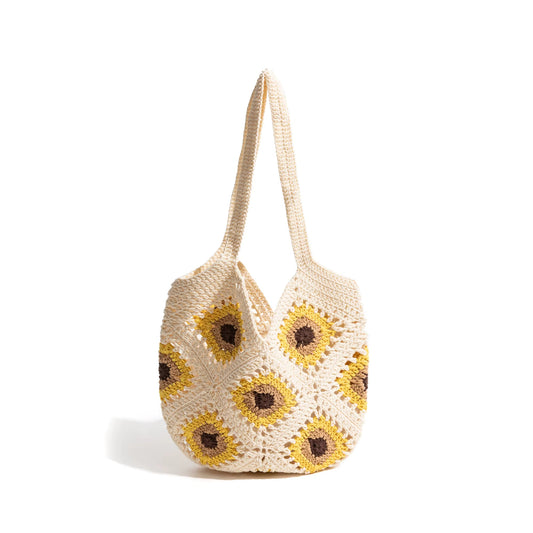 Sac Crochet Tournesol sur fond blanc