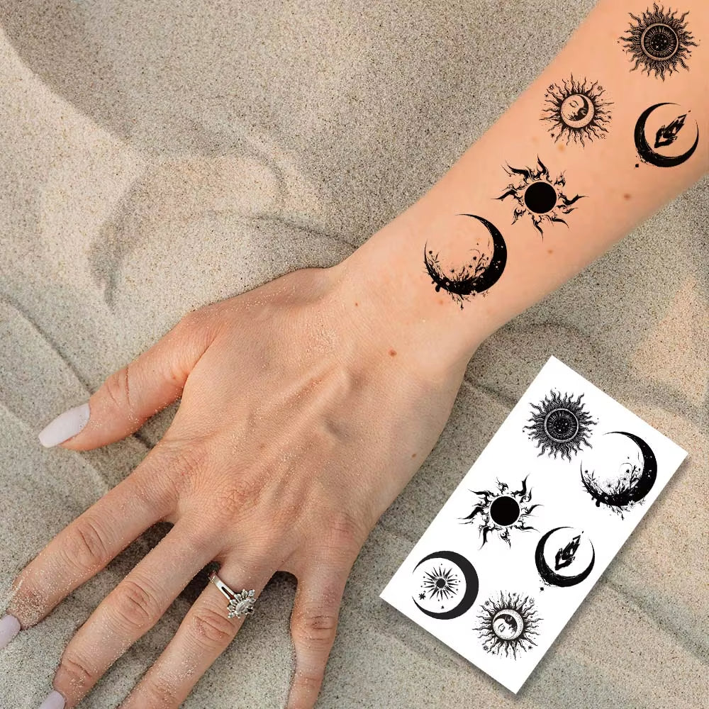 Tatouage Éphèmére Soleil et Lune